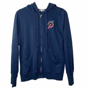 Peloton Women’s Size Large Blue Full Zipper Hoodie Logo On Back